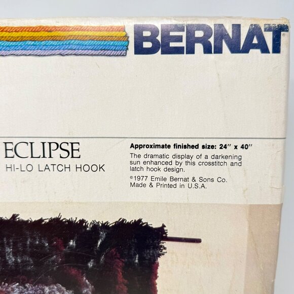 Bernat Eclipse Hi-Lo Latch Hook Kit 24" x 40" Wall Hanging Craft 1977 - Picture 11 of 16